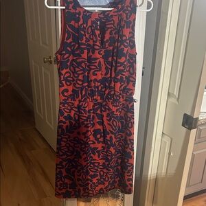 Elegant Sleeveless Mini Dress - orange snd Navy